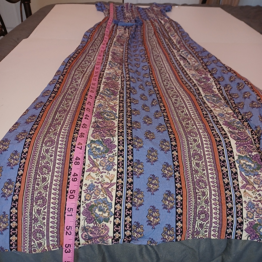 Band of Gypsies Boho Smocked Maxi Dress Women's Sz Small - Picture 8 of 12